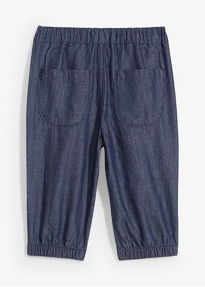 bonprix Lässige Baby-Hose im Jeanslook aus Bio-Baumwolle - blau Räumungsverkauf