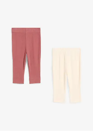 bonprix 2er Packung Baby Leggings in Ripp-Qualität - softbeere+naturbeige Kostenlose Rückgabe