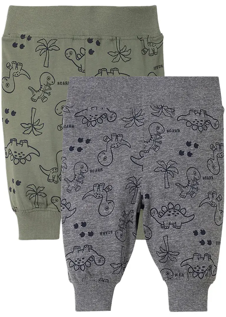 bonprix Coole Hose mit Dino-Print - oliv+grau meliert bedruckt Letzte 3 Tage