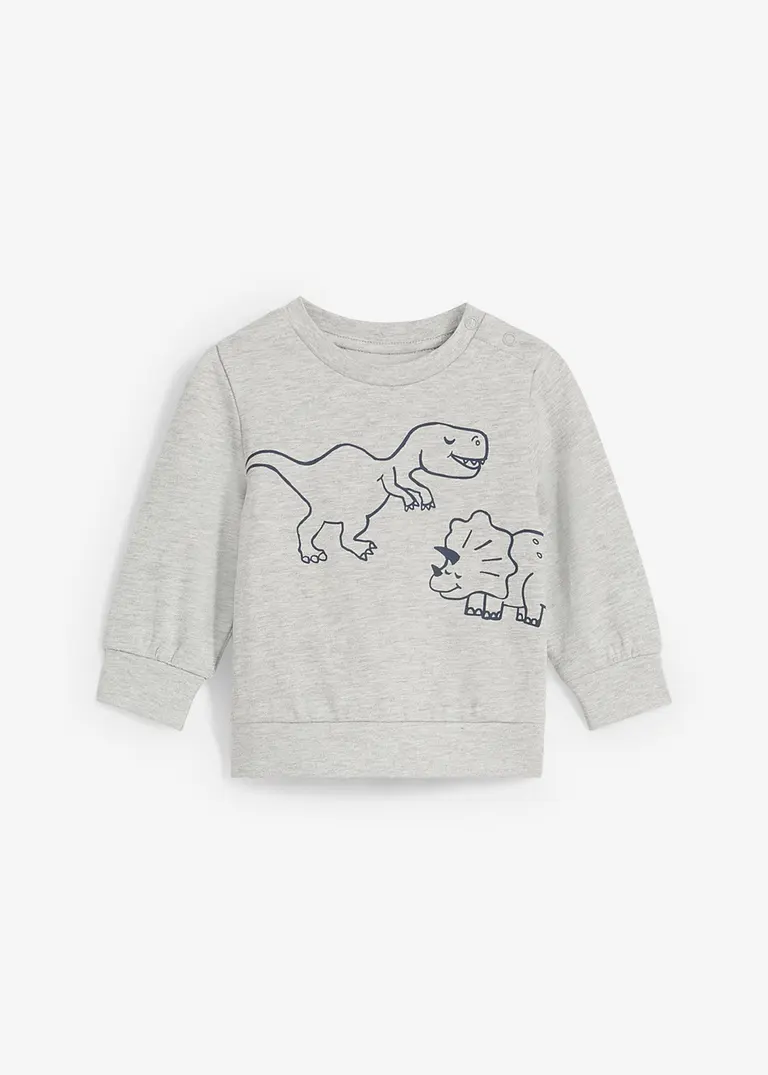 bonprix Bequemes Sweatshirt mit Druckknöpfen an der Schulter - grau Bis zu 60% Rabatt