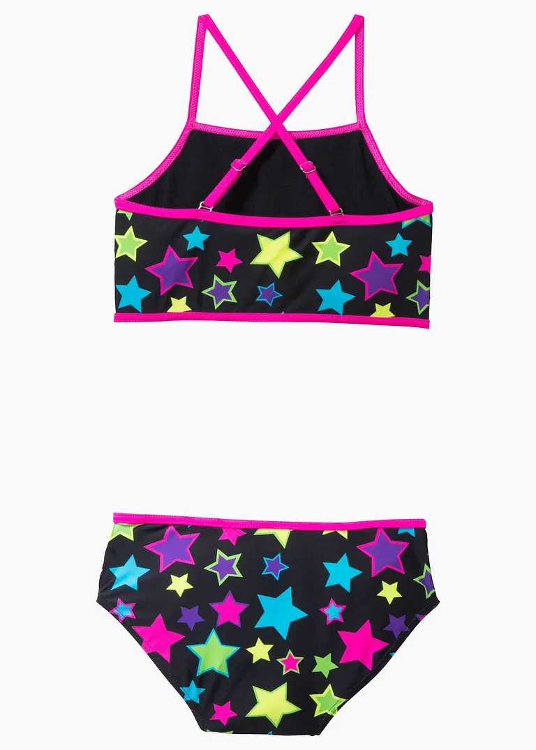 bonprix Farbenfroher Bikini für Mädchen mit verstellbaren Trägern aus nachhaltiger Badeware Super Rabatt