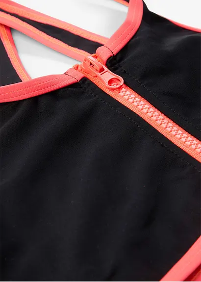 bonprix Sportlicher Bikini mit Reißverschluss Detail und Säumen in Kontrastfarbe Clearance-Verkauf