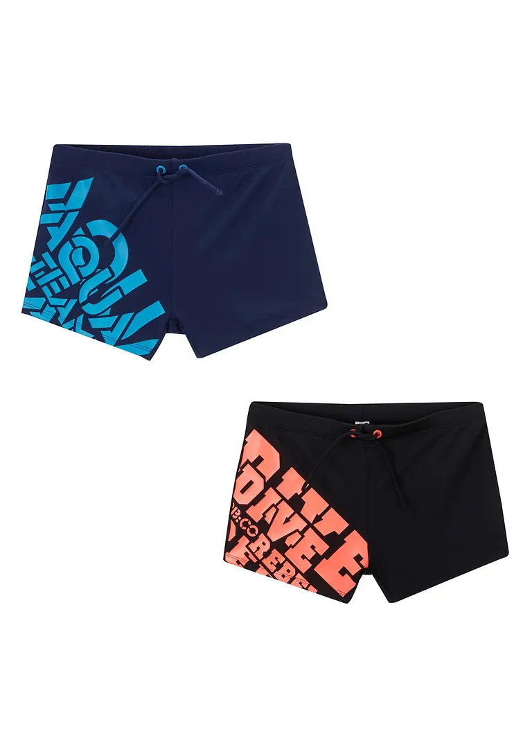 bonprix Tolle Badehose mit Print im 2er Pack - dunkelblau/schwarz Rabatte dieses Monats