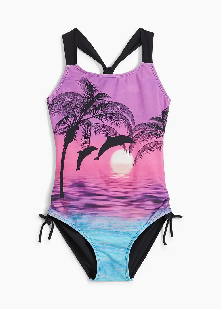 bonprix Mädchen Badeanzug mit tollem Sommer Print - bunt Hotsell