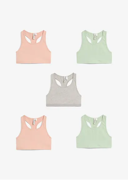 bonprix Schönes Bustier mit Bio-Baumwolle im 5er Pack. - Kinder Sonderangebot
