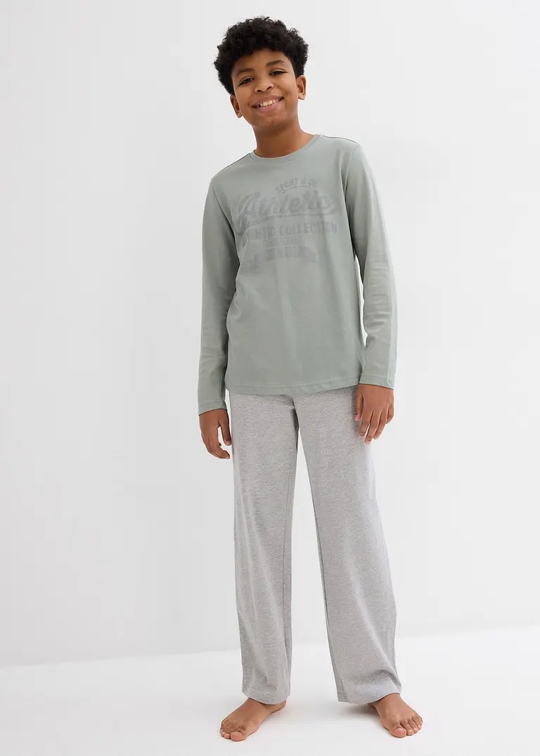 bonprix Lässiger Jungen Pyjama mit Bio-Baumwolle - Kinder Flash Sale