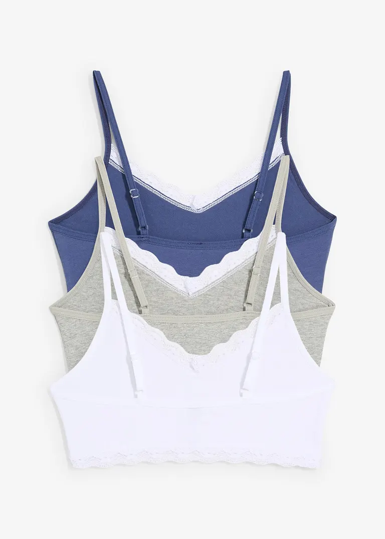 bonprix Schönes Mädchen Bustier mit Spitze in verschiedenen Farben im 3er Pack Black Friday