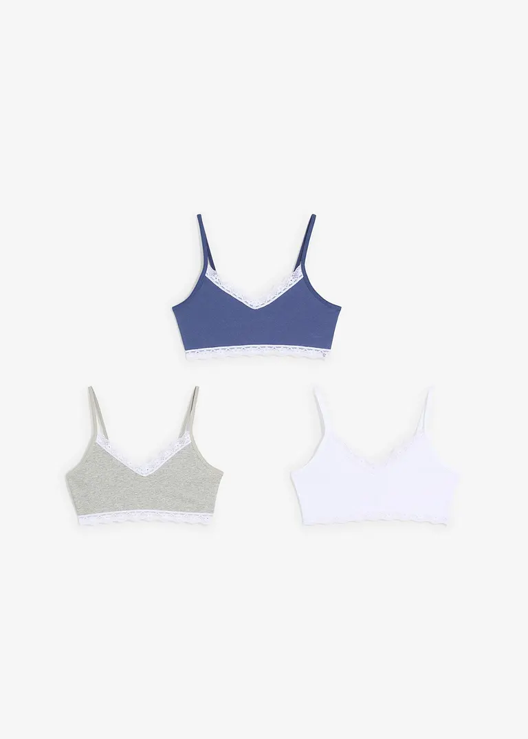 bonprix Schönes Mädchen Bustier mit Spitze in verschiedenen Farben im 3er Pack Black Friday