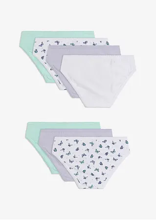 bonprix Schöner Mädchen Slip im 7er Pack. - weiß bedruckt+puderlila+mint Online Outlet
