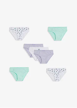 bonprix Schöner Mädchen Slip im 7er Pack. - weiß bedruckt+puderlila+mint Online Outlet