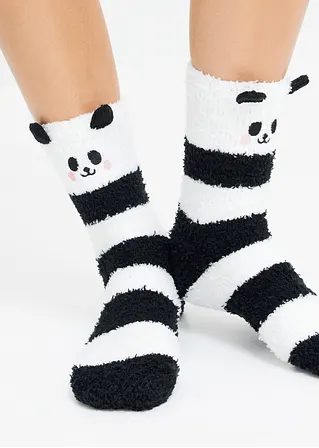 bonprix Süße Halbkuschelsocken mit Panda Gesicht - Damen Große Rabatte