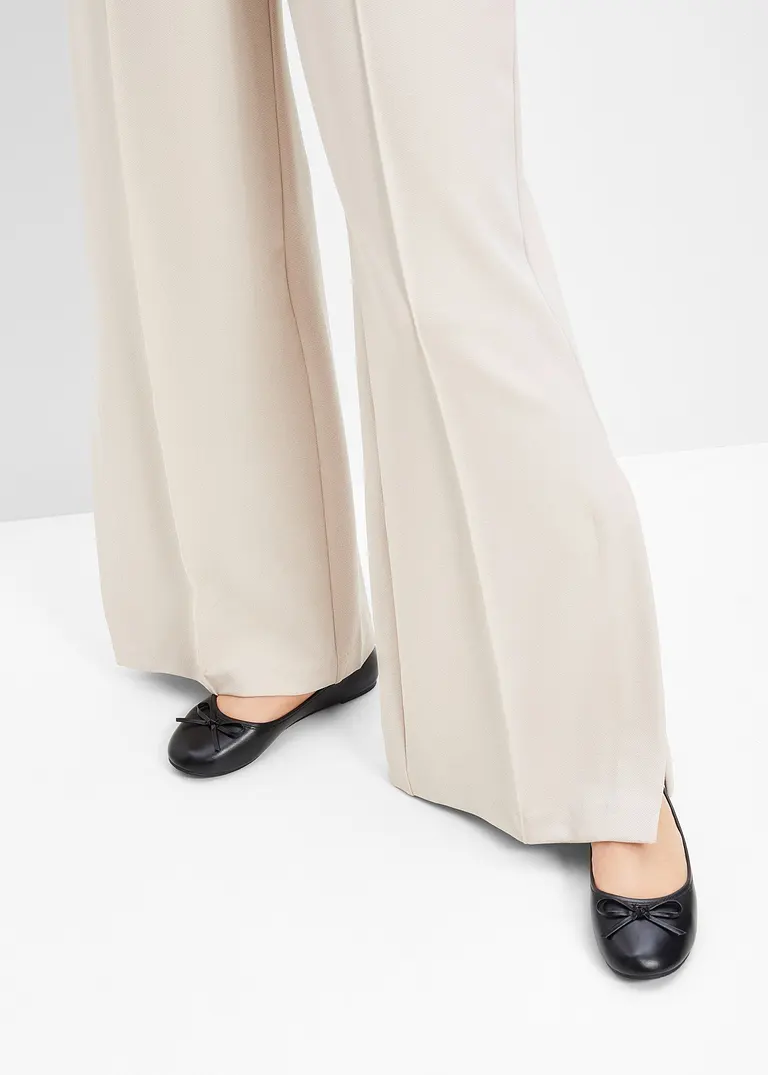 bonprix Zeitlose Ballerina mit Schleife - schwarz - Damen Tägliche Deals