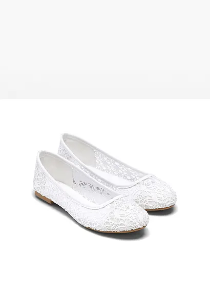 bonprix Verspielte Ballerina mit Spitze - weiß - Damen Wochenangebot