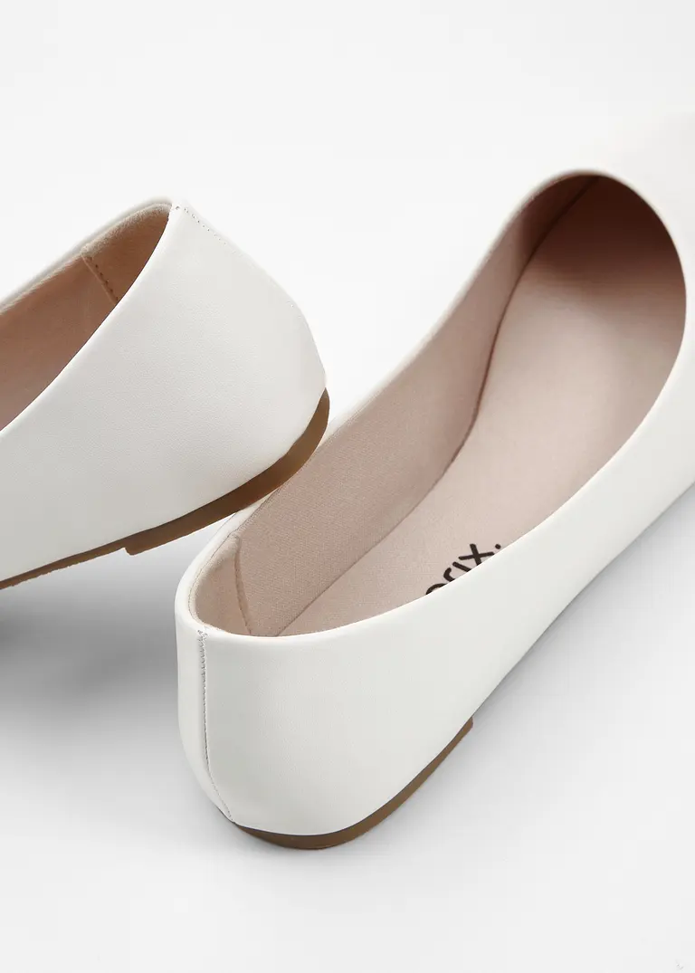 bonprix Zeitloser Ballerina in schönem Design - weiß - Damen Bis zu 60% Rabatt