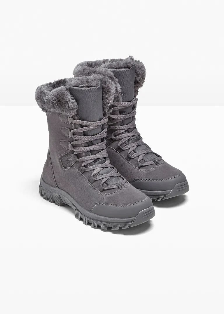 bonprix Warmer Winter Schnür Boot mit Tex-Membran - grau Sonderangebot der Fabrik
