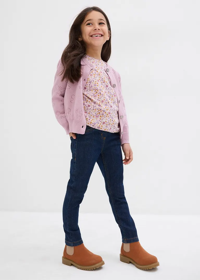 bonprix Bequeme Mädchen Jeggings - blau - Kinder Verkauf
