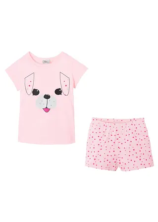 bonprix Süßer Schlafanzug mit Hunde-Print - hellrosa/fuchsia Angebote