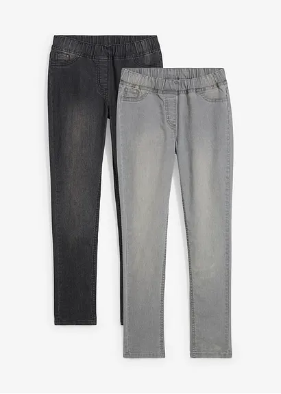 bonprix Bequeme Mädchen Jeggings im 2er Pack - Kinder im Angebot