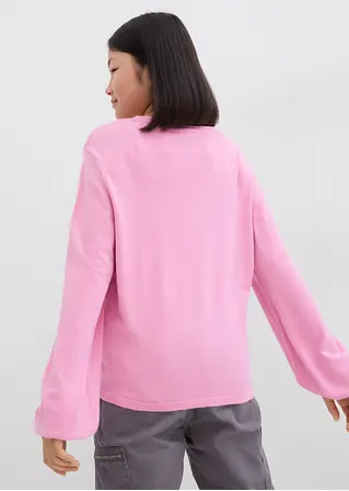 bonprix Weicher Mädchen Feinstrickpullover mit Knotendetail - rosa Schlussverkauf