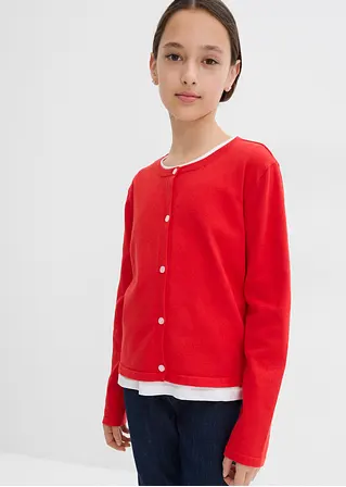 bonprix Mädchen Feinstrickjacke vielseitig kombinierbar - rot Limitierter Zeitrabatt