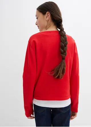 bonprix Mädchen Feinstrickjacke vielseitig kombinierbar - rot Limitierter Zeitrabatt