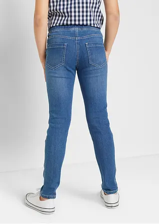 bonprix Hübsche Mädchen Jeggings mit Blumenstickerei - blau Sonderangebot
