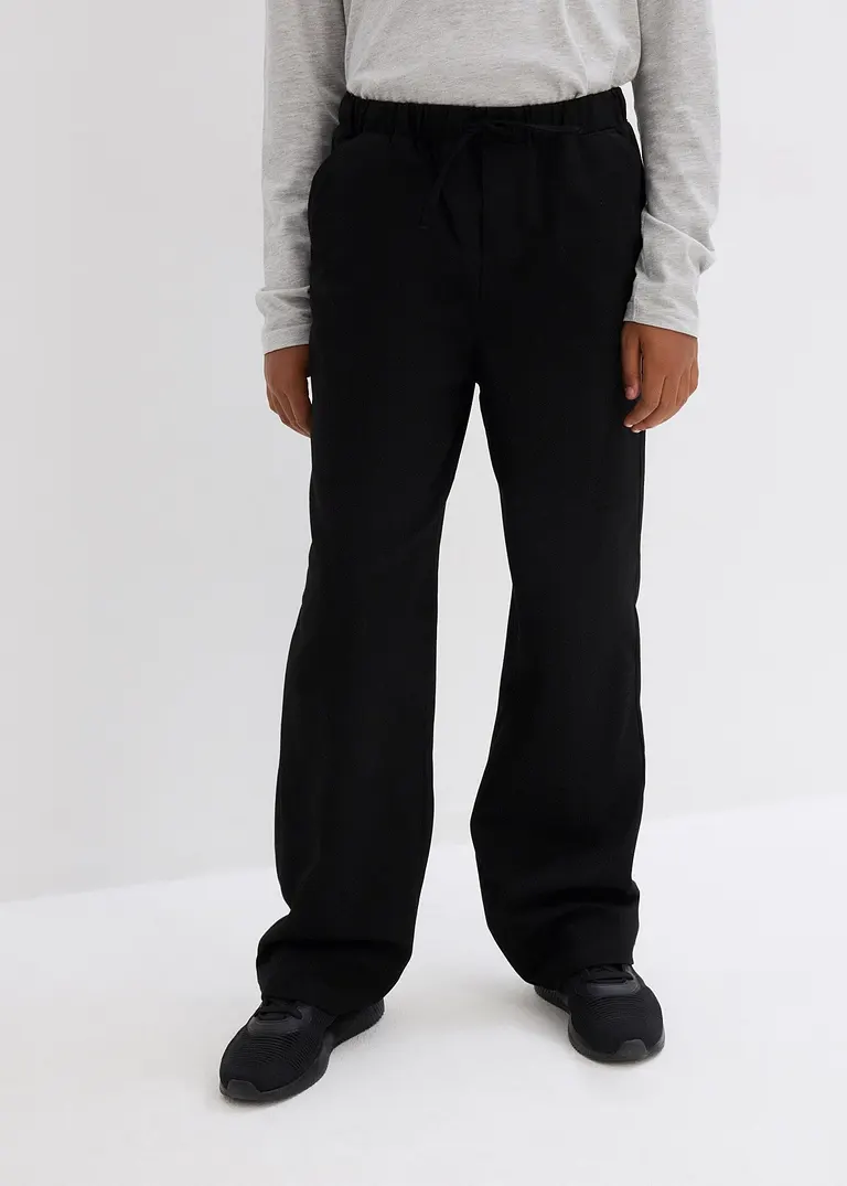 bonprix Schicke Chinohose im Anzuglook für Jungen - schwarz Versandkostenfrei