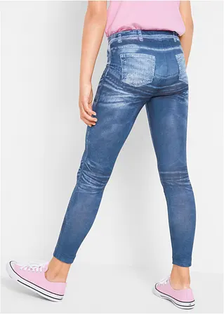 bonprix Tolle Mädchen Leggings mit angesagtem Denimdruck - blau Flash Sale