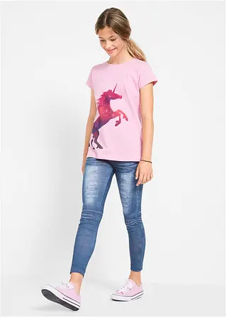 bonprix Tolle Mädchen Leggings mit angesagtem Denimdruck - blau Flash Sale