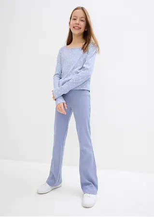 bonprix Bedrucktes Mädchen Langarmshirt aus Rippe - blau Online Shopping
