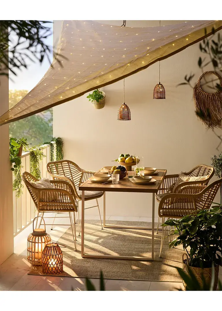 bonprix Idealer Schattenspender mit romantischer Beleuchtung - beige Vatertagsangebot