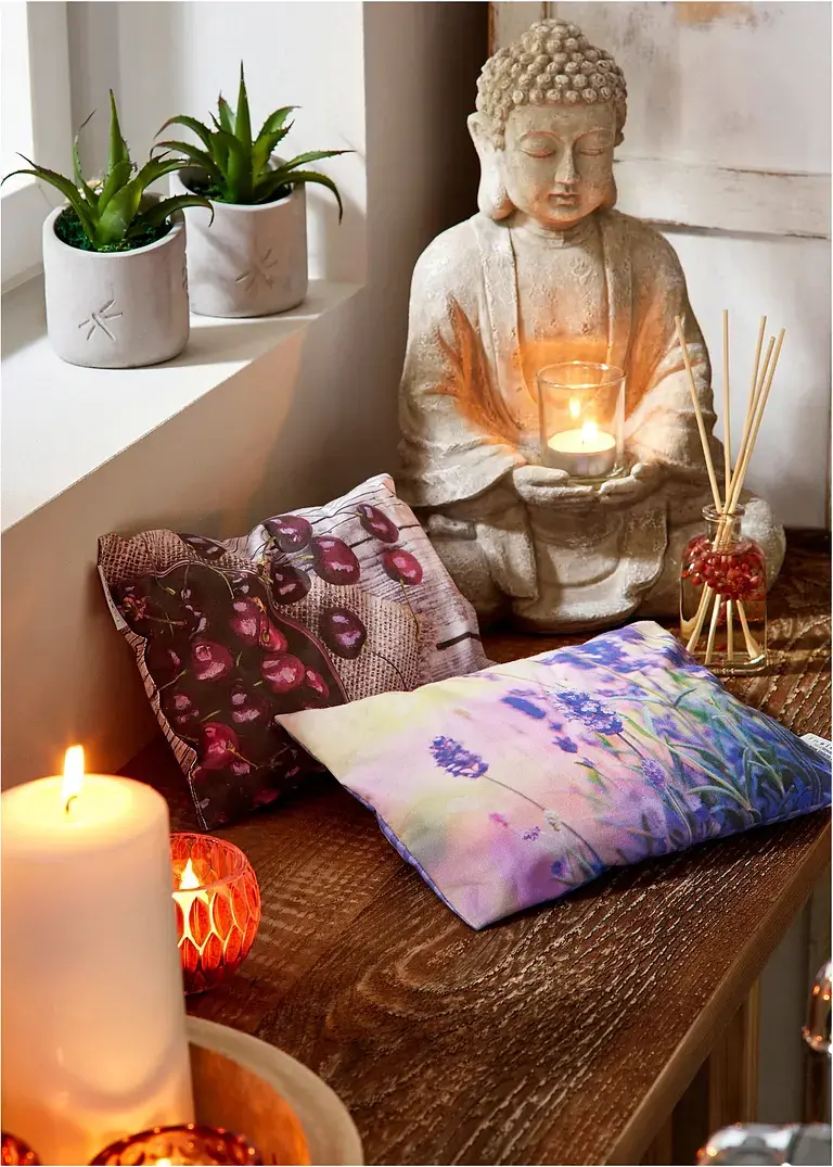 bonprix Ruhevolles Ambiente: Toller Deko-Buddha mit Windlicht - grau Neuheiten