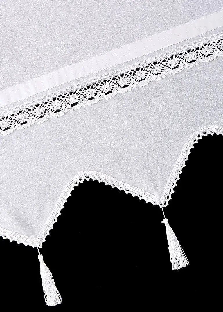 bonprix Modern und mit Häkelkante - weiß Schlaufen 50% Rabatt mit kostenlosem Versand