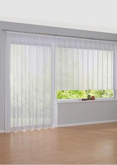 bonprix Transparenter Store in vielen Größen - weiß Kräuselband Im Verkauf