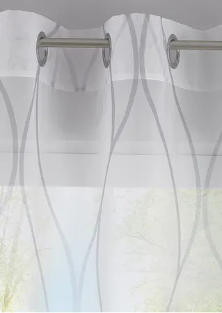 bonprix Transparenter Gardinenschal mit modernem Druck - weiß Ösen Verkauf