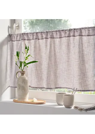 bonprix Helle Küchengardine in schlichter Leinen-Optik - grau Tunnelzug Preisnachlass