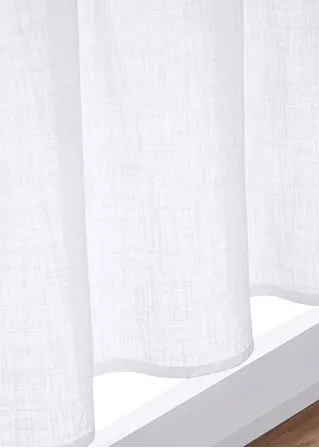 bonprix Helle Küchengardine in schlichter Leinen-Optik - weiß Tunnelzug Saisonschlussverkauf