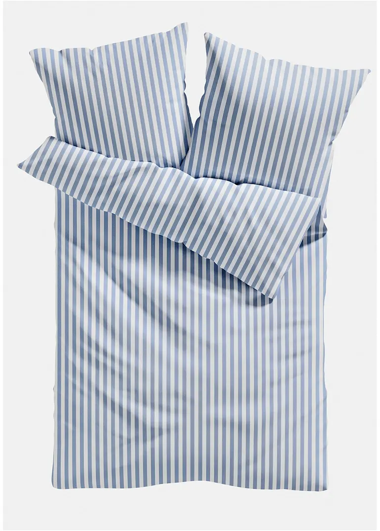 bonprix Bettwäsche mit elegantem Streifen Design - blau/weiß Renforcee Neuheiten