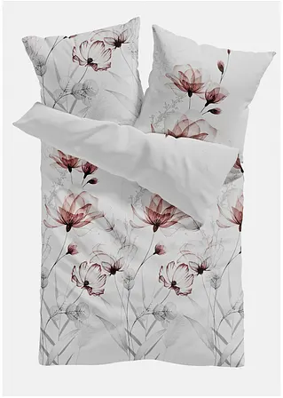 bonprix Bettwäsche mit floralem Design - weiß Baumwollgemisch Bis zu 50% Rabatt
