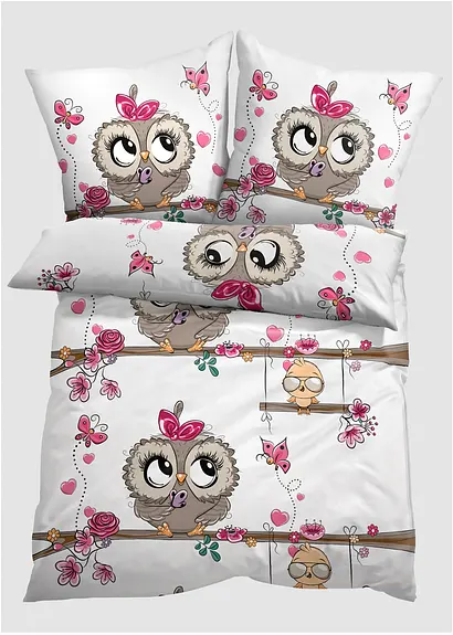 bonprix Bettwäsche mit Tiermotiv - weiss Baumwollgemisch Bis zu 60% Rabatt